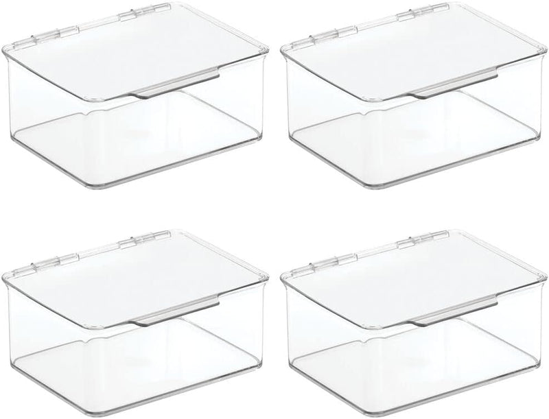 mDesign 4er-Set Schreibtisch Organizer – stapelbarer Büro Organizer aus BPA-freiem Kunststoff – klei