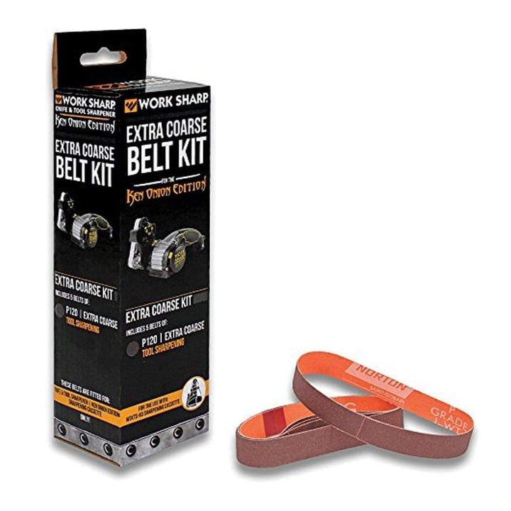 WORK SHARP® - Blade Grinding Attachment Belt Kit P120 - grobes Premium Gewebe-Schärfband 3er Set - k