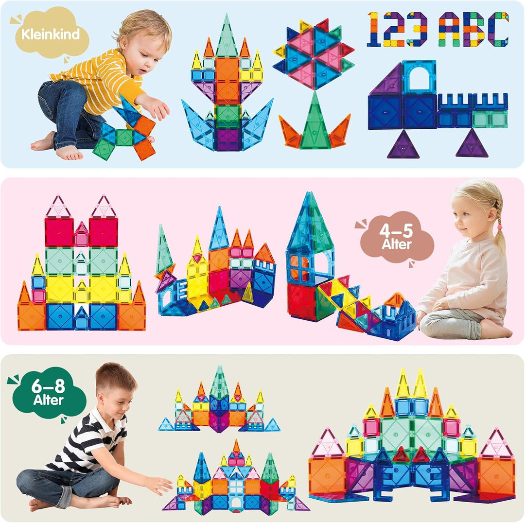SURFOU 58 Magnetische Fliesen Kinderspielzeug STEM Magnet Montessori Spielzeug, Sensorisches Spielze