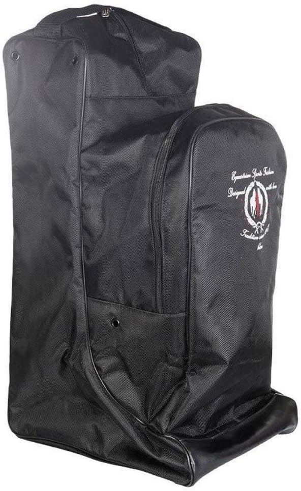 HKM Stiefeltasche mit Helmfach, schwarz Einheitsgrösse Schwarz, Einheitsgrösse Schwarz