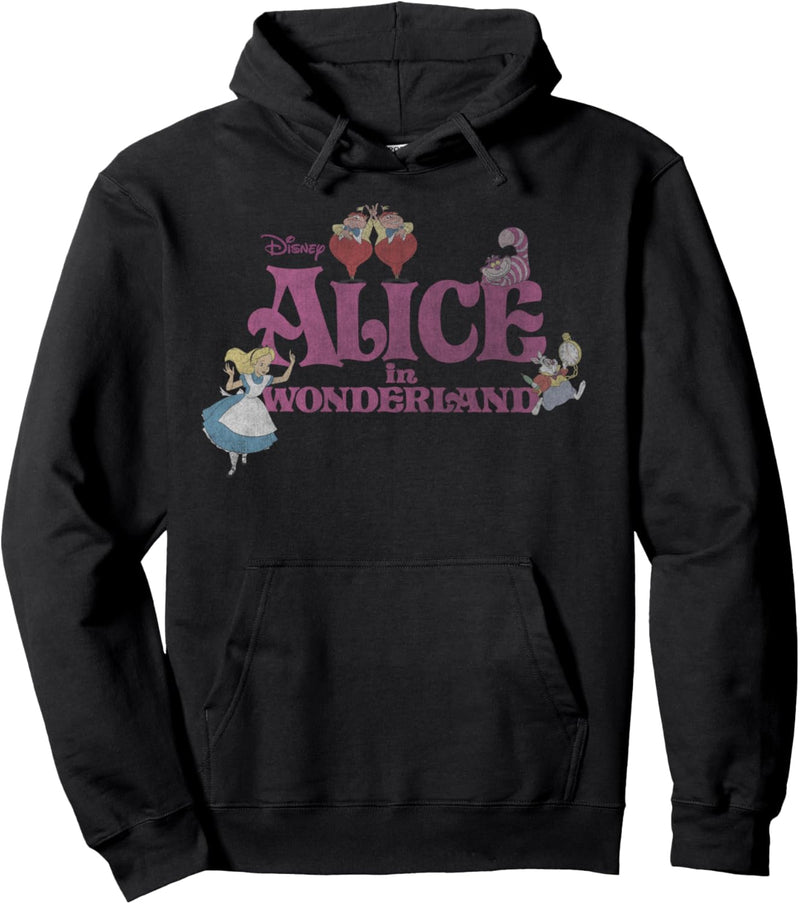 Disney Alice In Wonderland Group Shot Movie Logo Pullover Hoodie