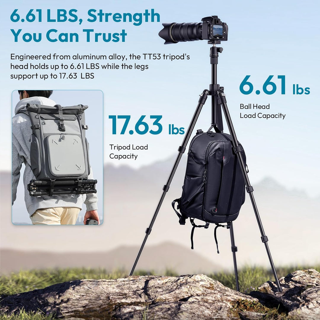 ULANZI TT53 Stativ Kamera Aluminium mit 360° Panoramakugelkopf und Uka Schnellfreigabeplatte, 180cm