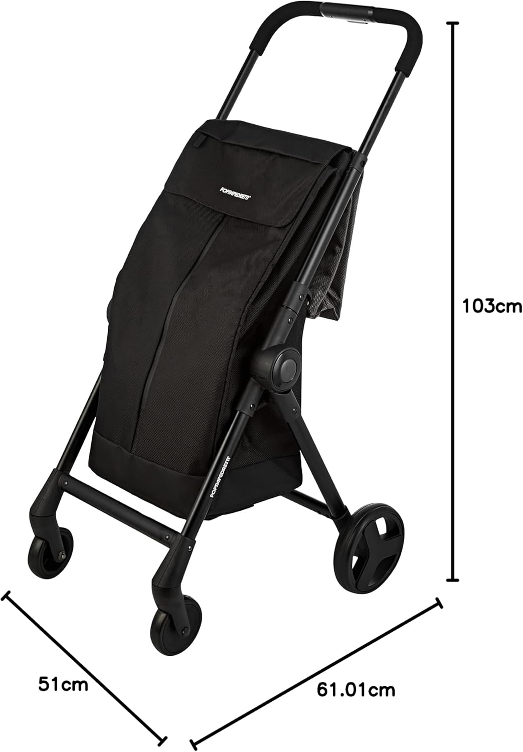 Go Fast Einkaufstrolley, zusammenklappbar schwarz, Schwarz