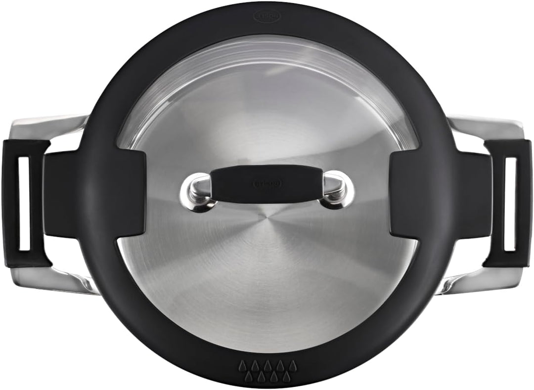 RÖSLE SILENCE PRO Kochtopf, Hochwertiger Universaltopf aus Edelstahl 18/10, 24 cm, Glasdeckel, Innen