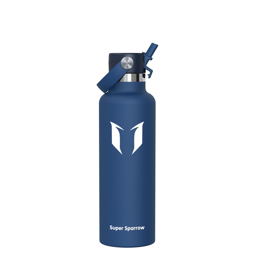 Super Sparrow Trinkflasche Edelstahl - Thermobecher - 350ml, 500ml, 750ml, 1L - FlipFlow Trinkflasch