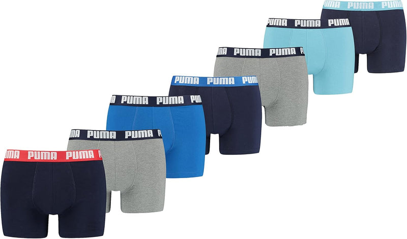 PUMA Herren Basic Boxershorts Unterwäsche Unterhosen 7erP M Blue Combo, M Blue Combo