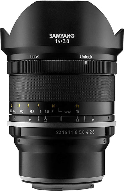 Samyang 22985 MF 14mm F2,8 MK2 für Canon EF – Weitwinkel Objektiv manueller Fokus für Vollformat und