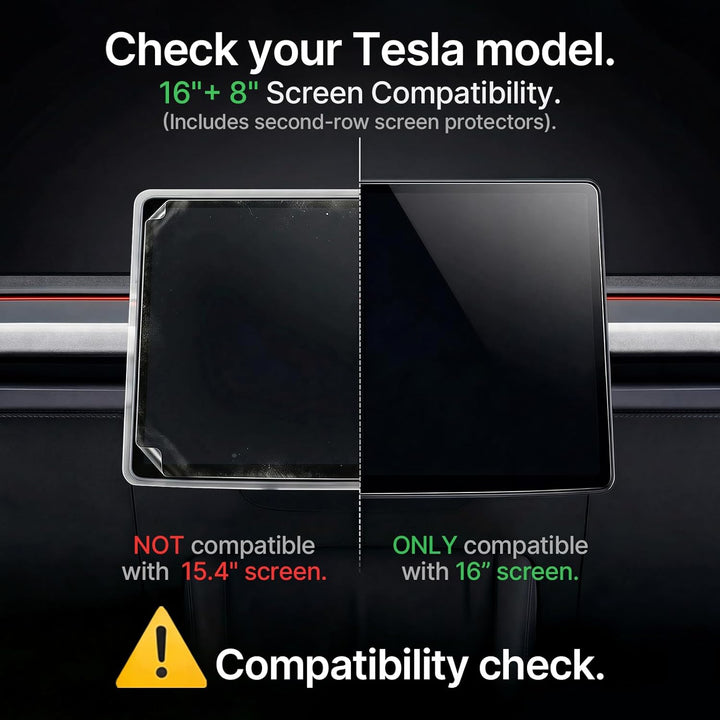 16" + 8" Displayschutzfolie für Tesla Model Y Juniper 2026, 9H Hartglas, Anti-Fingerprint, Kratzfest