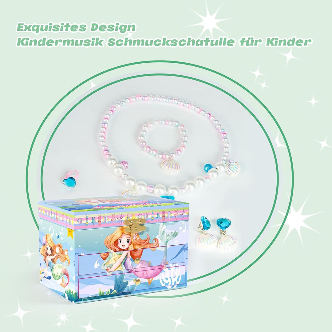 Spieluhr Schmuck Schmuckkästchen (5 Schmucksets) Box kleines Mädchen Schmuck Box Tochter und Lady Fr