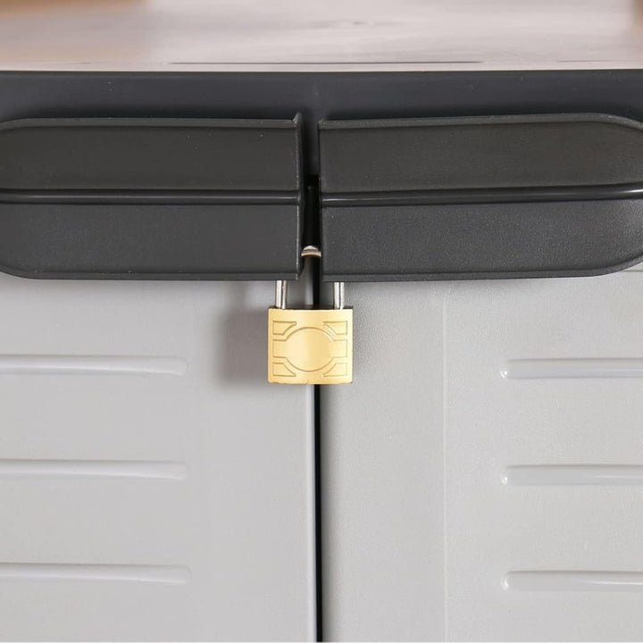 Tidyard Gartenschrank mit 2 Türen und 3 Fachböden Geräteschuppen Kunststoffschrank Spindschrank Schr