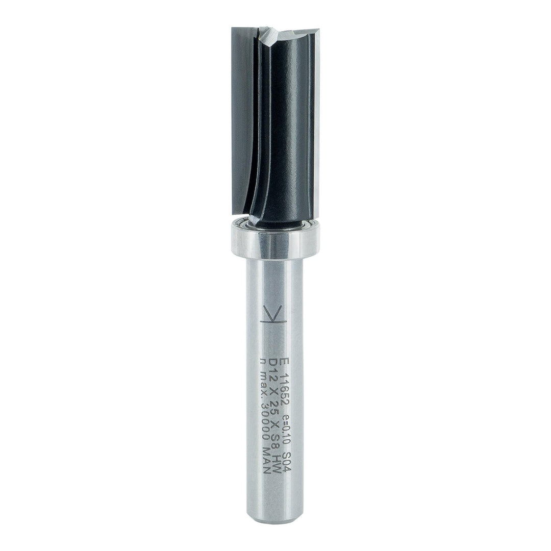 ENT 11652 Bündigfräser HW, Schaft (S) 8 mm, Durchmesser (D) 12 mm, NL 25 mm, SL 38 mm, GL 68 mm, mit