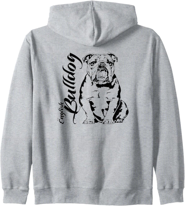 Lustige English Bulldog Hund Hunde Bulldoggen Portrait Kapuzenjacke