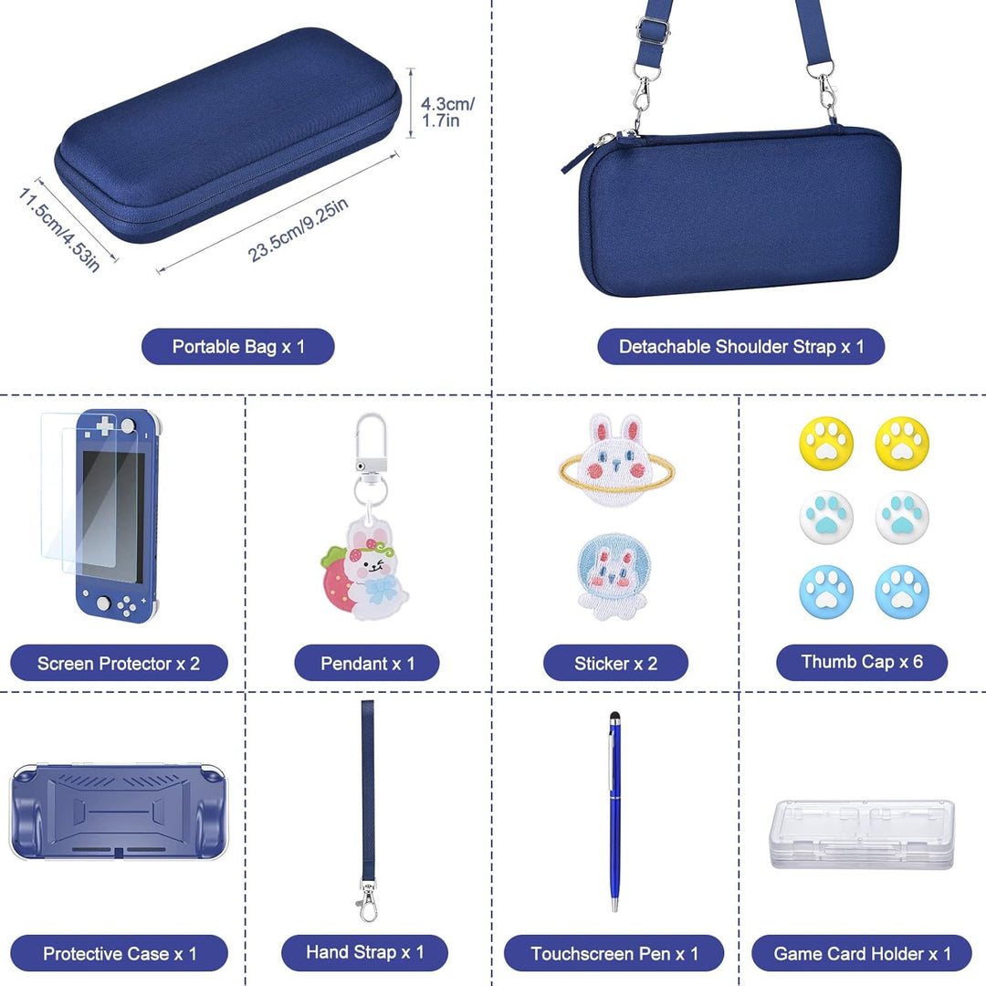 innoAura Switch Lite Tasche 17 in 1 Switch Lite Zubehör mit Switch Lite Hülle, Switch Spiele Aufbewa
