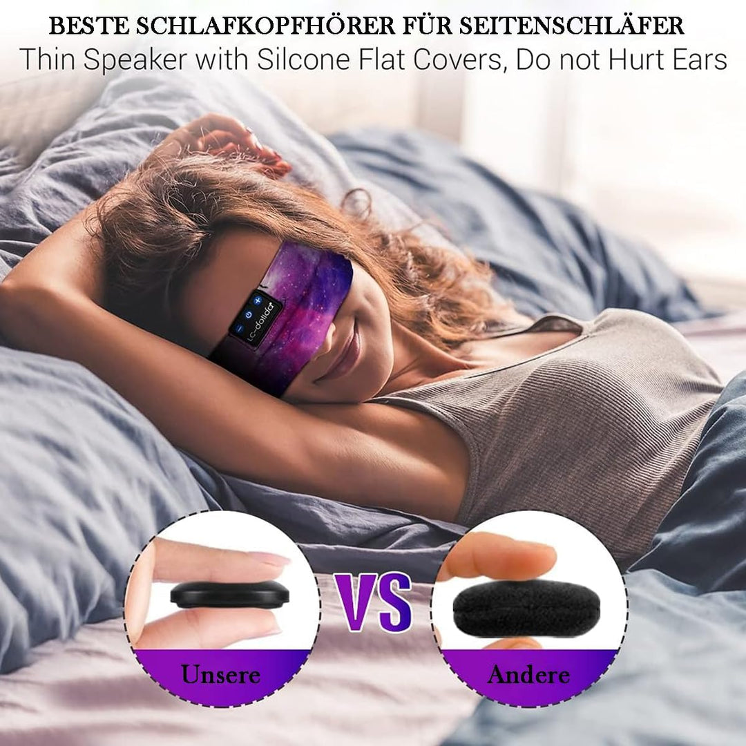 LC-dolida Schlafkopfhörer Bluetooth 5.4, Schlaf Stirnband Kopfhörer Headband Schlafmaske, Sportskopf