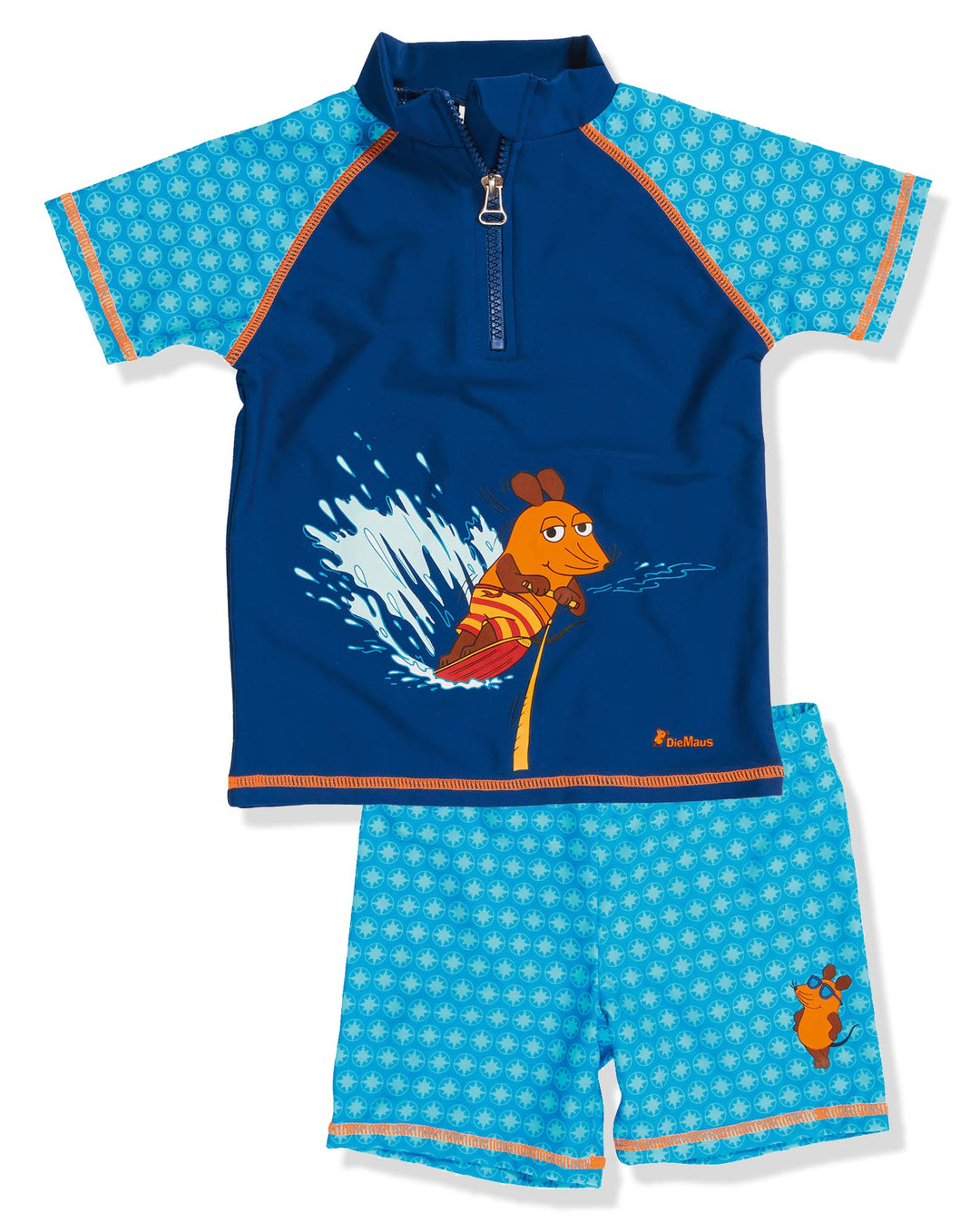 Playshoes Unisex Kinder Uv-Schutz Bade-Set zweiteilig Schwimmshirt Badeshorts Badebekleidung 74-80 D