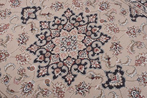 Carpeto Rugs Traditioneller Klassischer Teppich für Ihre Wohnzimmer - Beige Schwarz - Perser Orienta