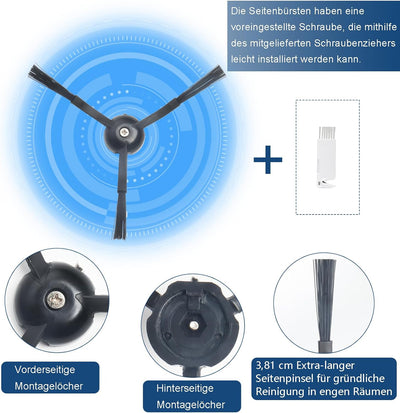 Zubehörset für Roborock Q8 Max / Q8 Max + / Q5 Pro / Q5 Pro+ Staubsauger, 6*Staubbeutel 2*Main Rollb