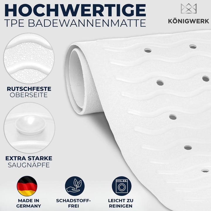 Badewannenmatte Rutschfest - 100% BPA frei [80x38cm] | Ohne PVC | Für puren Badespass | Badematte Ma
