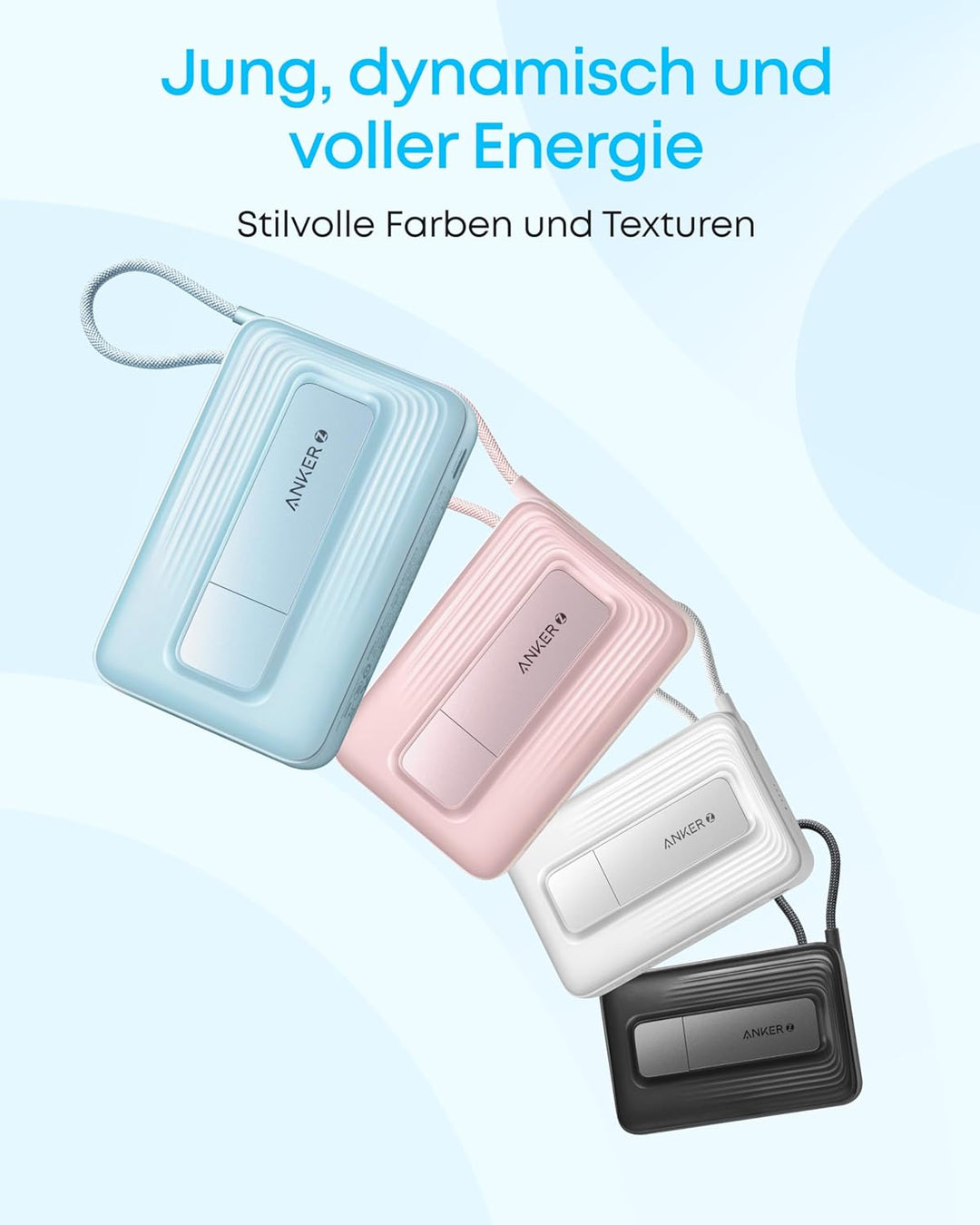 Anker Zolo magnetische Powerbank, 10K kabelloses Ladegerät, 30W Max. Schnellladen, integriertes USB-