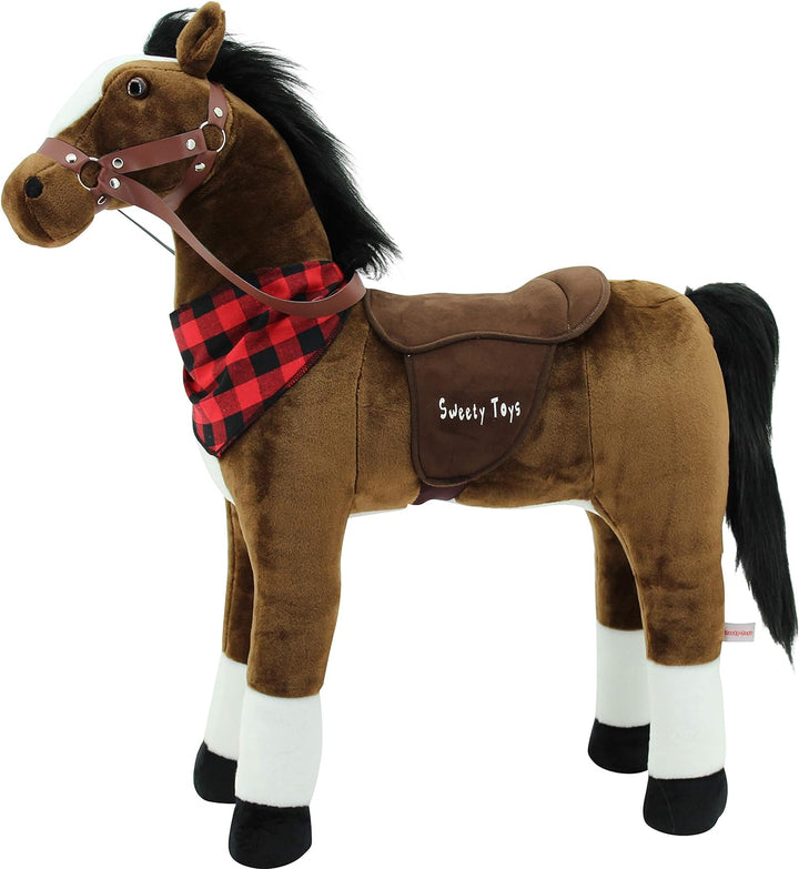 Sweety Toys 7653 Plüsch Stehpferd Sicherheit ! Little Champ Höhe 80 cm Riesenpferd Robustes, stabile