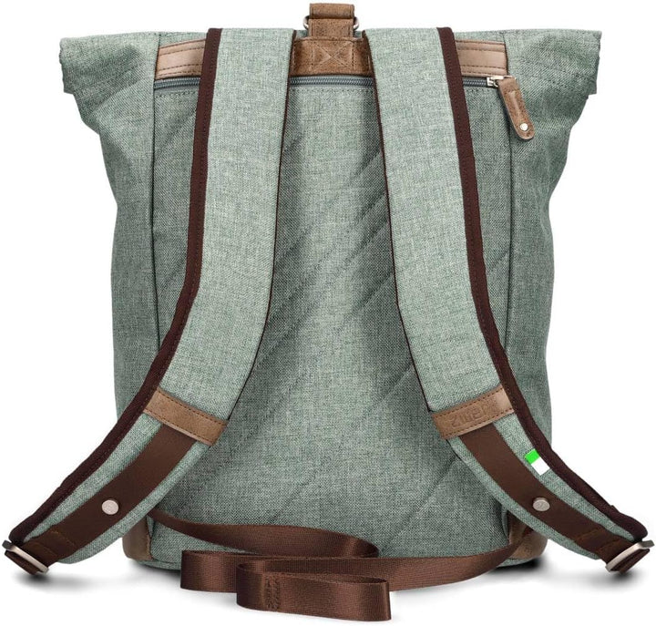 Zwei Rolltop-Rucksack Olli O24 Tagesrucksack 15 Liter wasserabweisend strapazierfähig im Canvas-Stil