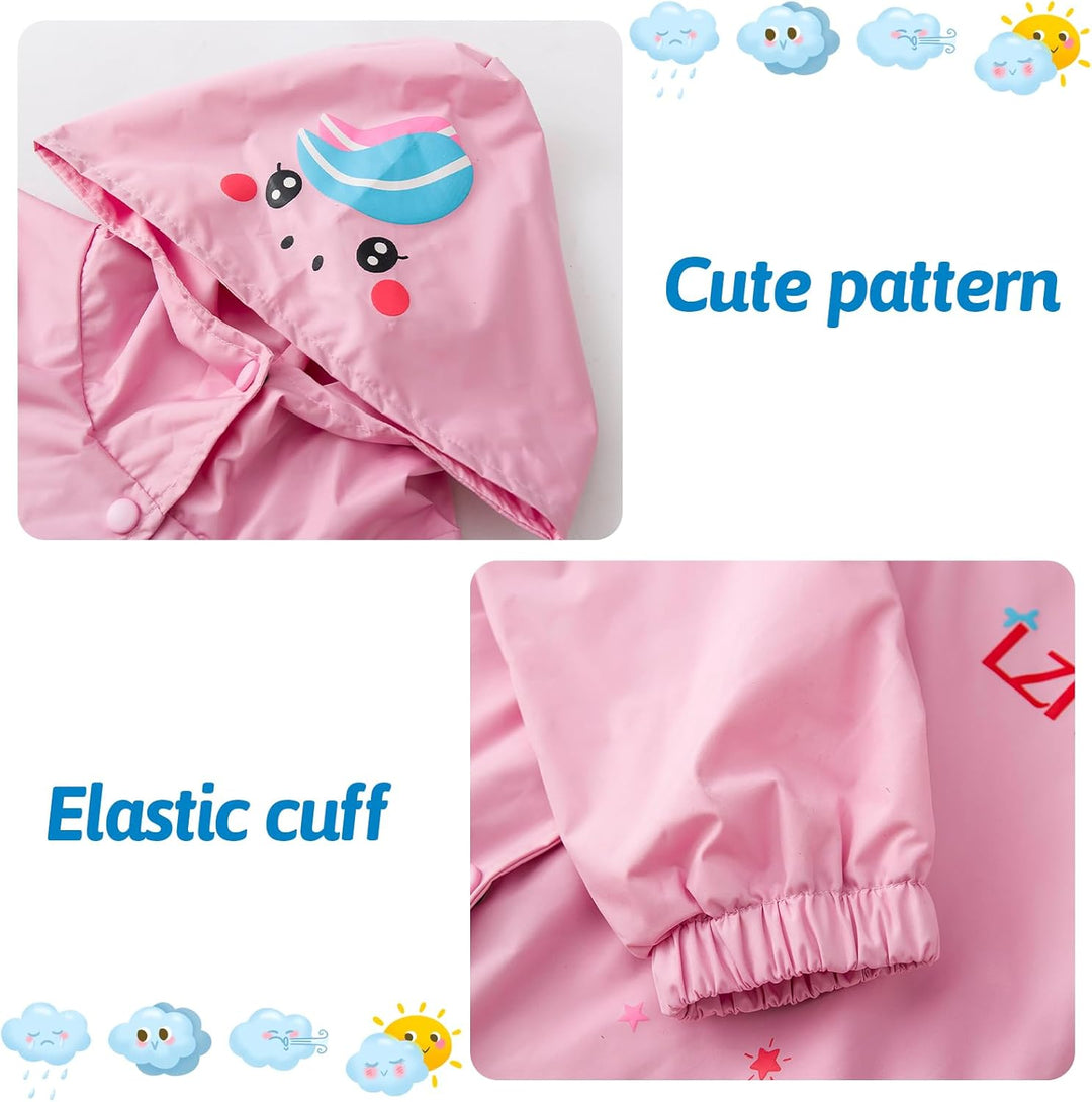 LZH garçons filles imperméable, veste à capuche imperméable manteau pantalon costume 2 pièces ensemb