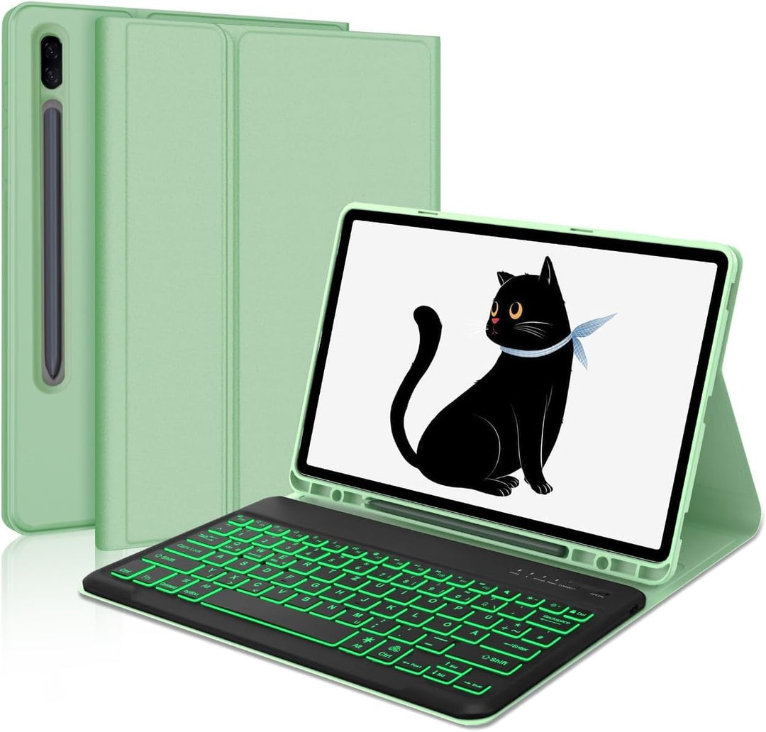IVEOPPE Samsung Galaxy Tab S7 Fe Tastatur, Tastatur Hülle für Samsung Galaxy Tab S7 FE/S7+/S8+ 12.4'