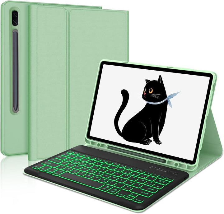 IVEOPPE Samsung Galaxy Tab S7 Fe Tastatur, Tastatur Hülle für Samsung Galaxy Tab S7 FE/S7+/S8+ 12.4'