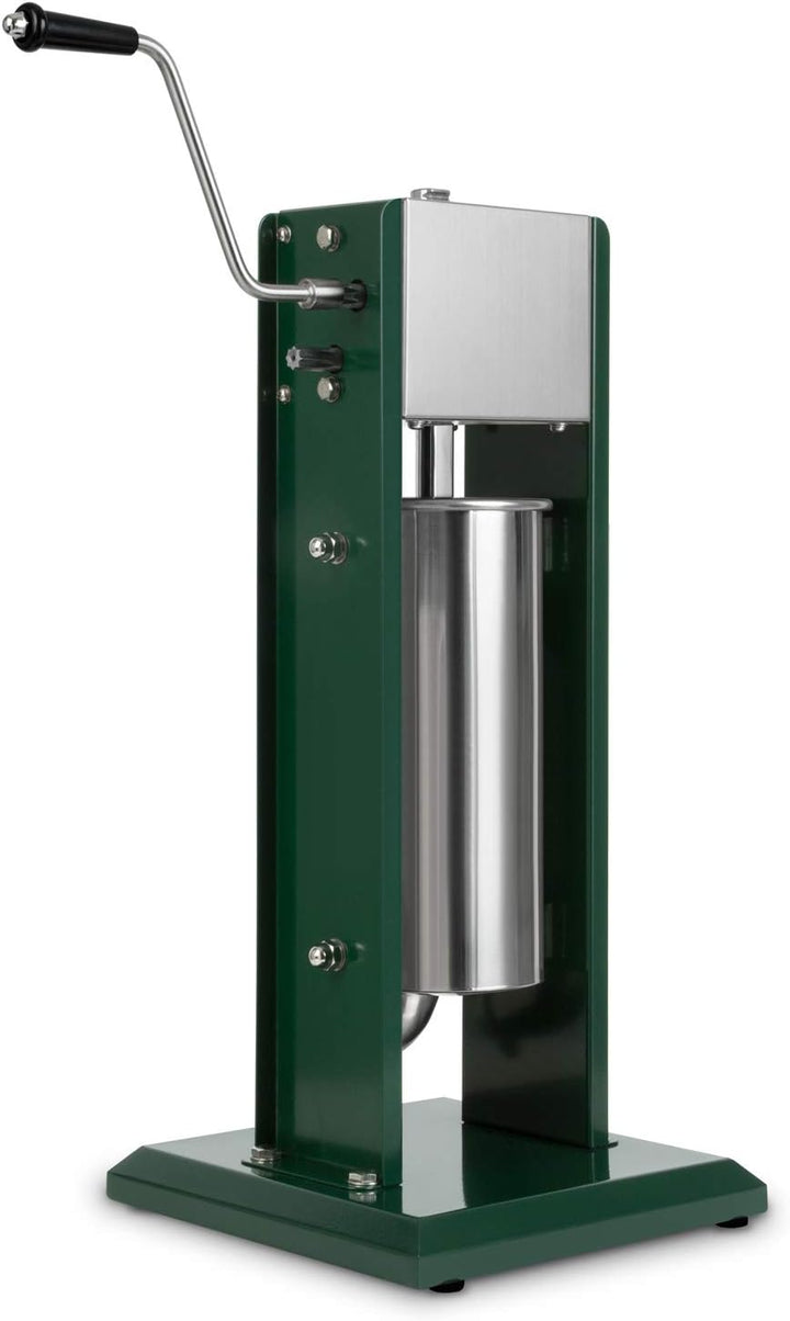 VERTES Wurstfüller Wurstfüllmaschine Wurstpresse 5L Zylinder polierter Edelstahl mit Handkurbel, 2 G