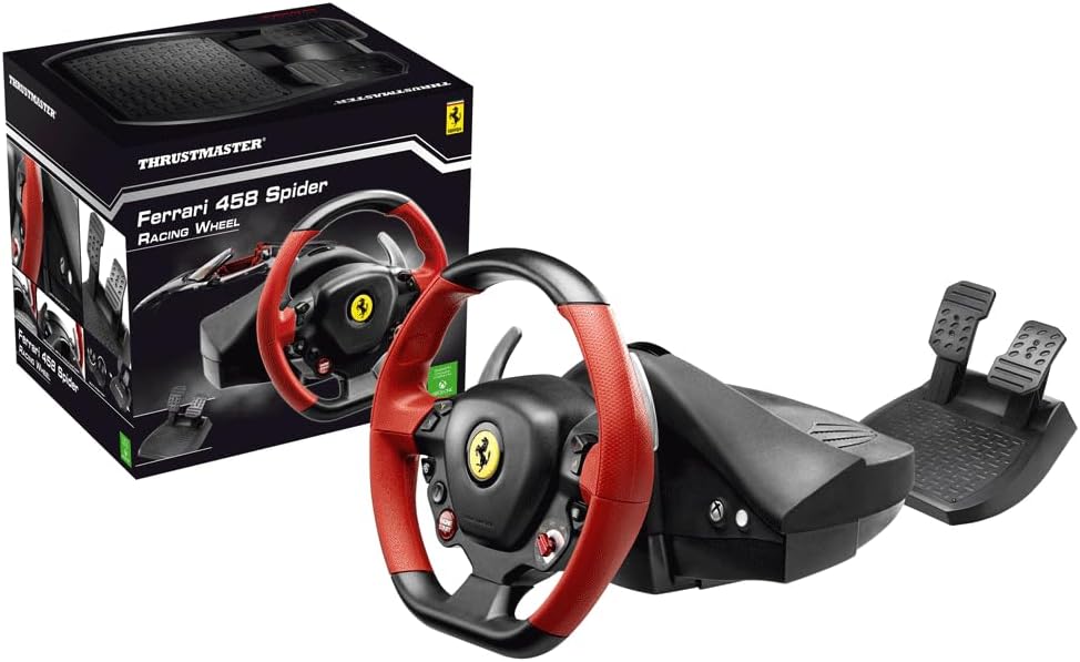 Thrustmaster Ferrari 458 Spider Racing Wheel - Realistisches Rennlenkrad mit offizieller Ferrari-Liz