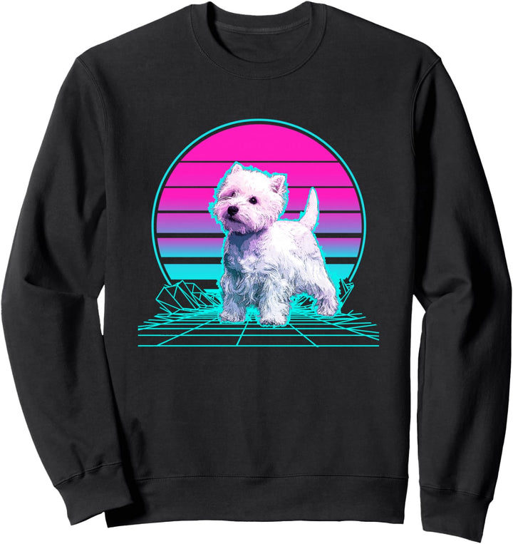 Vintage Retro Sonnenuntergang Westie Sweatshirt