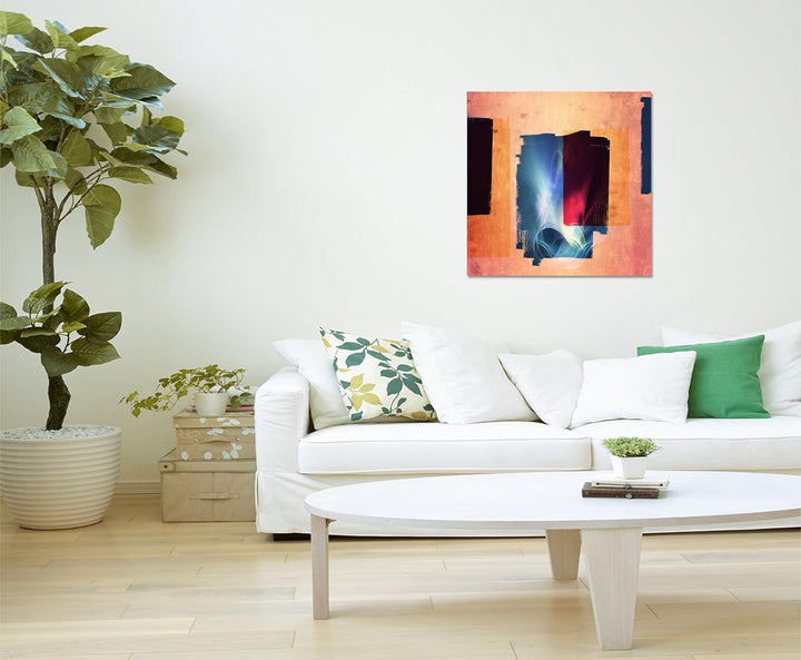 Paul Sinus Art Vergessene Welten - Abstraktes Bild auf Leinwand Abstrakt137- dekorativer Einteiler W