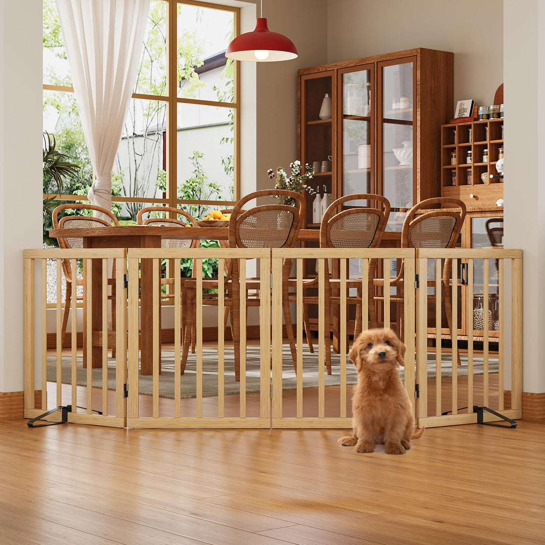 Freistehendes Hundegitter, Faltbares Hundebarriere für Tür,Treppen,Flur,Küche &amp; Schlafzimmer, Freist