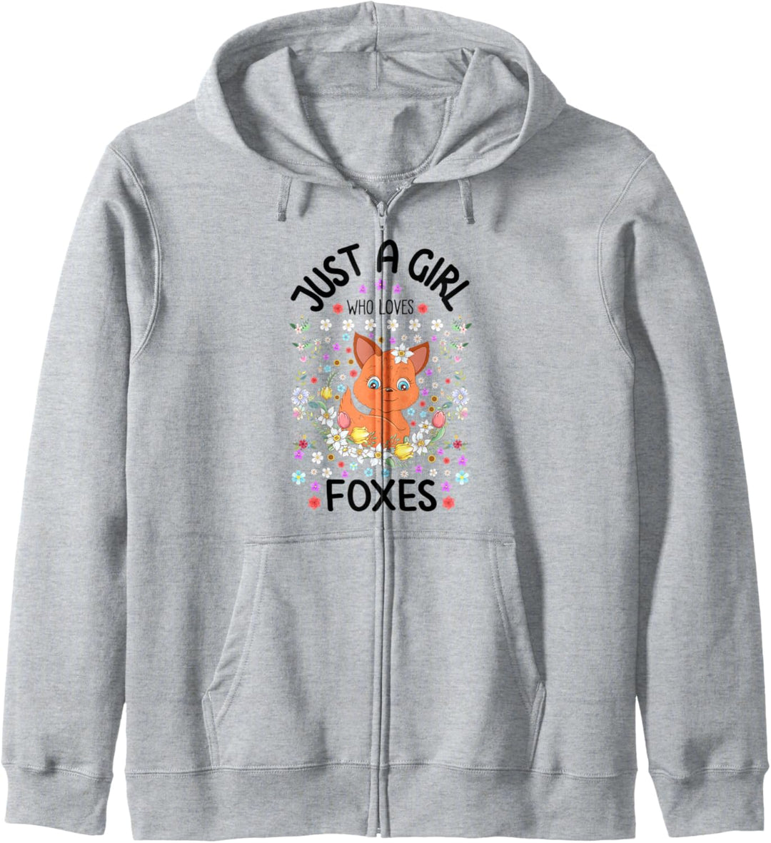 Just a Girl Who Loves Foxes Funny Fox Lover Floral Gift Kapuzenjacke