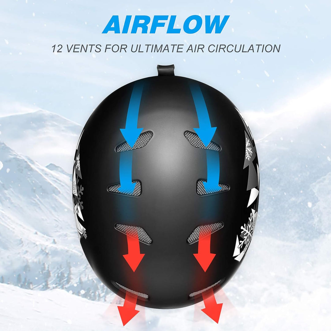 BESPORTBLE Ski Helm für Männer Frauen 12 Vents Ski Elmet Absorption Snowboarden Helm Berufs Kopf Get