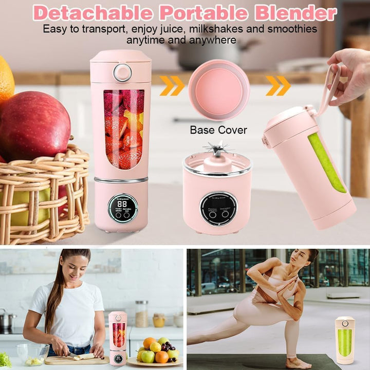 Tragbarer Mixer, 700 ml Mixer Smoothie, Mini-Standmixer mit 12 Edelstahlklingen und Digitalanzeige,