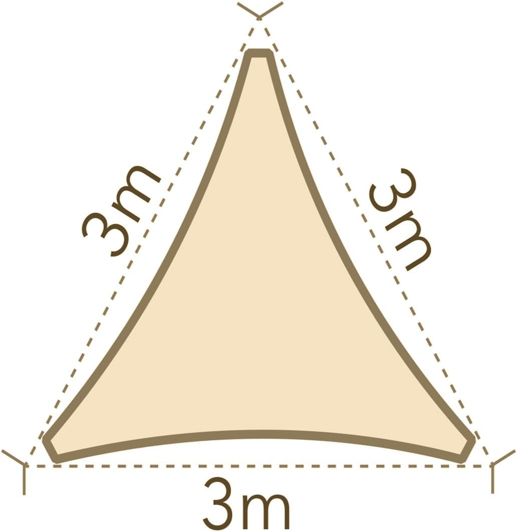 anndora Sonnensegel luftdurchlässig 3 x 3 x 3 m - Farbe Creme - Dreieck - Material HDPE Dreieck - Cr
