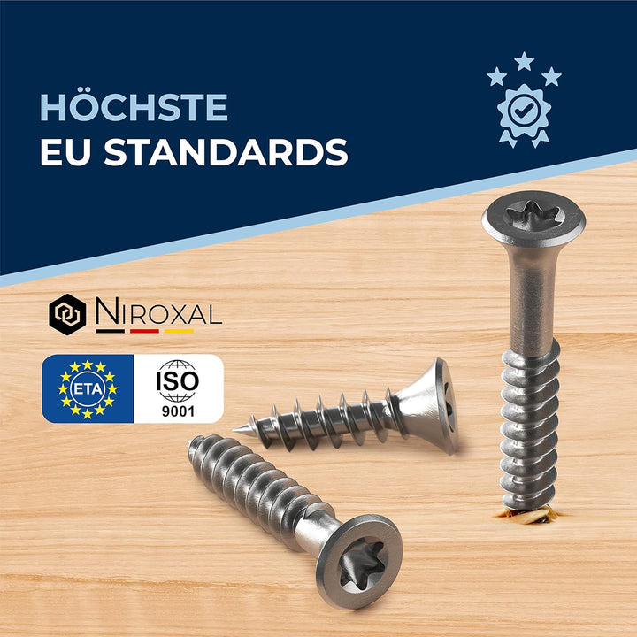 Holzschrauben Torx Schrauben 4x35 Edelstahl V2A rostfrei Spanplattenschrauben für Holz Teilgewinde 4
