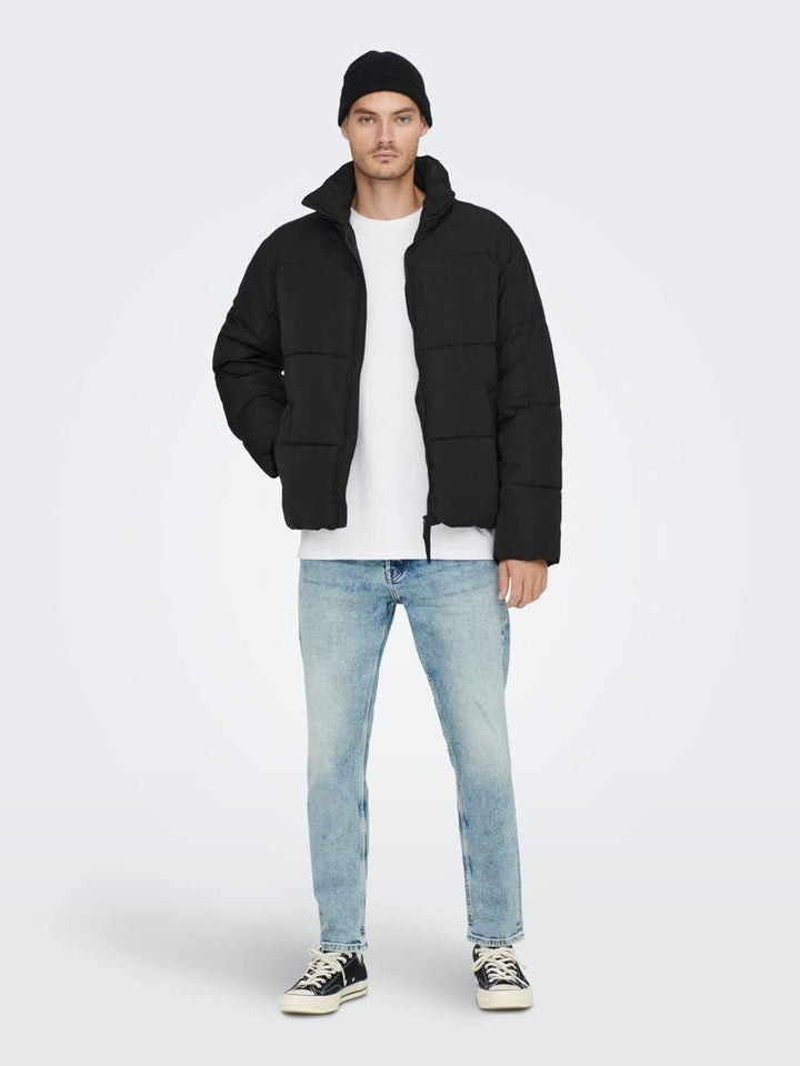 ONLY & SONS Herren Onseverett Puffer Jacket OTW Jacke M Schwarz, M Schwarz