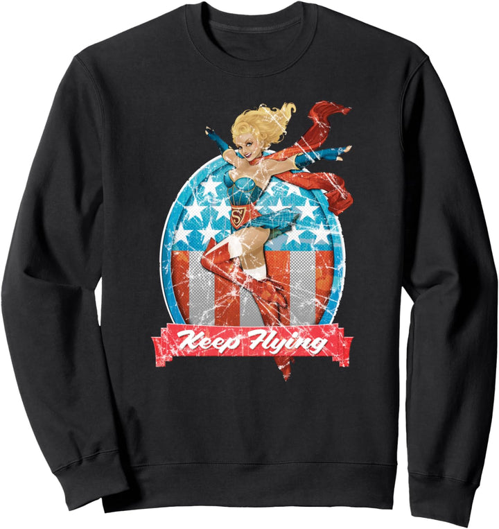 DC Bombshells Supergirl-Abzeichen „Keep Flying“ Sweatshirt