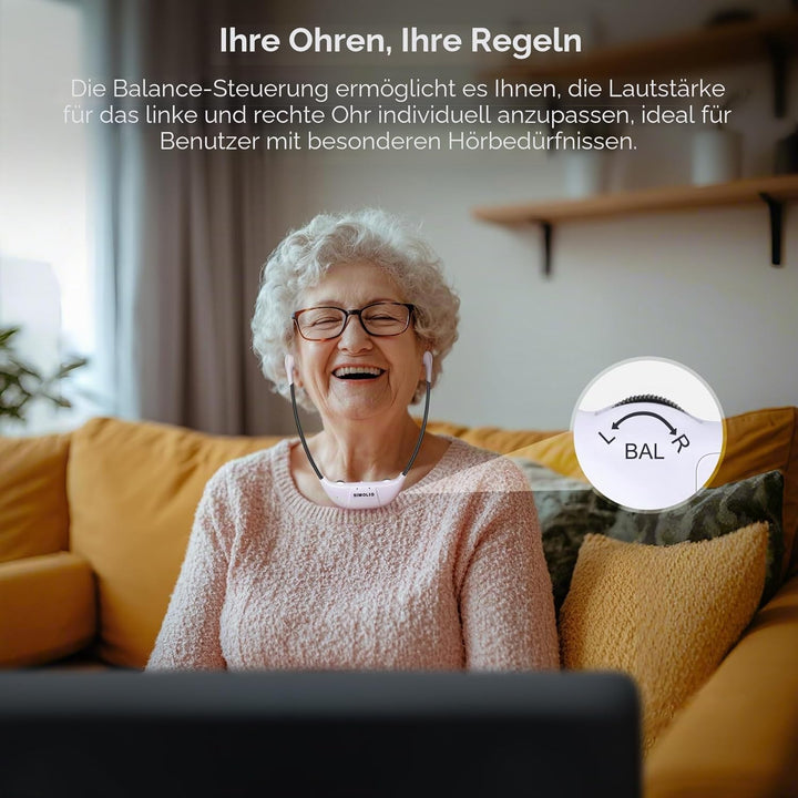 SIMOLIO Kabellose TV Kopfhörer SM-823D Pro Wireless TV Kopfhörer für Senioren, Persönlicher Audio-Ve