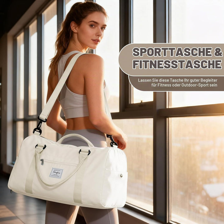 Sport Duffel Bag Damen Herren Sporttasche mit Schuhfach &amp; Nassfach Reisetasche Handgepäck Tasche Spo