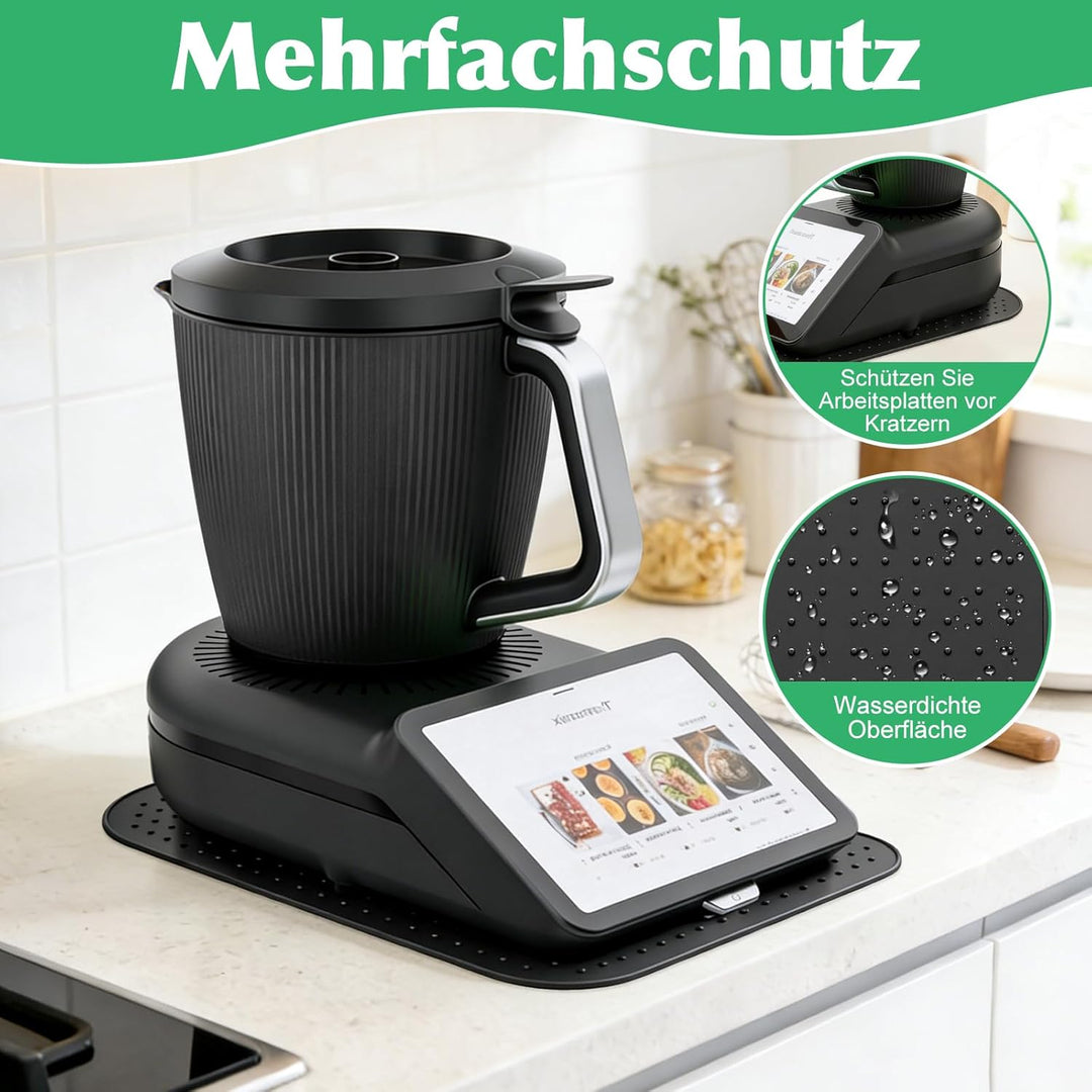 SelfTek Anti-Rutsch Matte für Thermomix TM7- Silikon Matte Rutschhemmung & Geräuschreduzierend, Zube