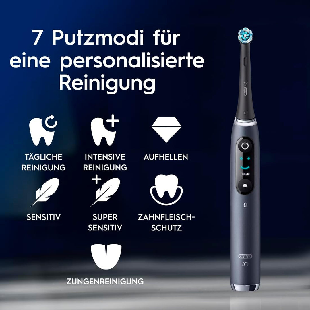 Oral-B iO Series 9 Elektrische Zahnbürste/Electric Toothbrush, Doppelpack +3 Aufsteckbürsten, 7 Putz