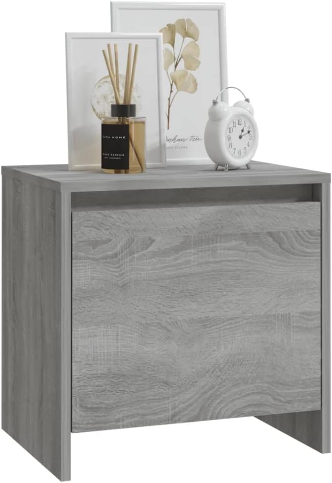 FIRBNUS Bedside Table Nachtkonsole Beistelltisch mit Stauraum Night Stand Nachttische 2er Set Grau S