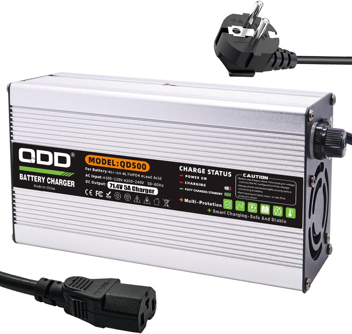 QDD 71,4 V 5A Ladegerät 60 V Li-Ionen-Akku Smart-Ladegerät für 17 S 60 V Li-Ionen-Akkuladegerät mit