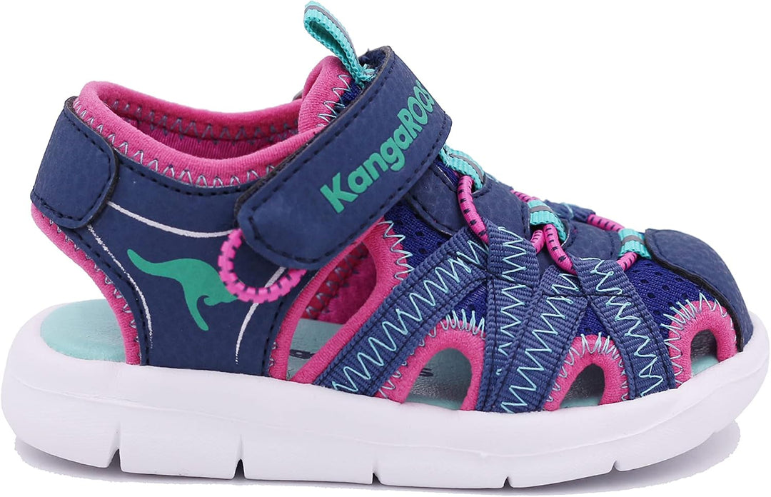 KangaROOS Mädchen K-Lil Ev Sandale 29 EU Dk Navy Daisy Pink, 29 EU Dk Navy Daisy Pink