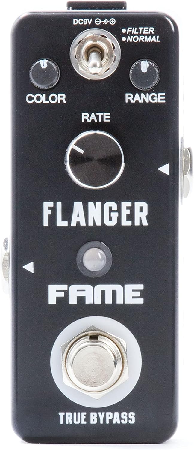 Fame LEF-312 Flanger, Kompaktes Modulations Effektgerät für Gitarren, True Bypass, Regler für Color