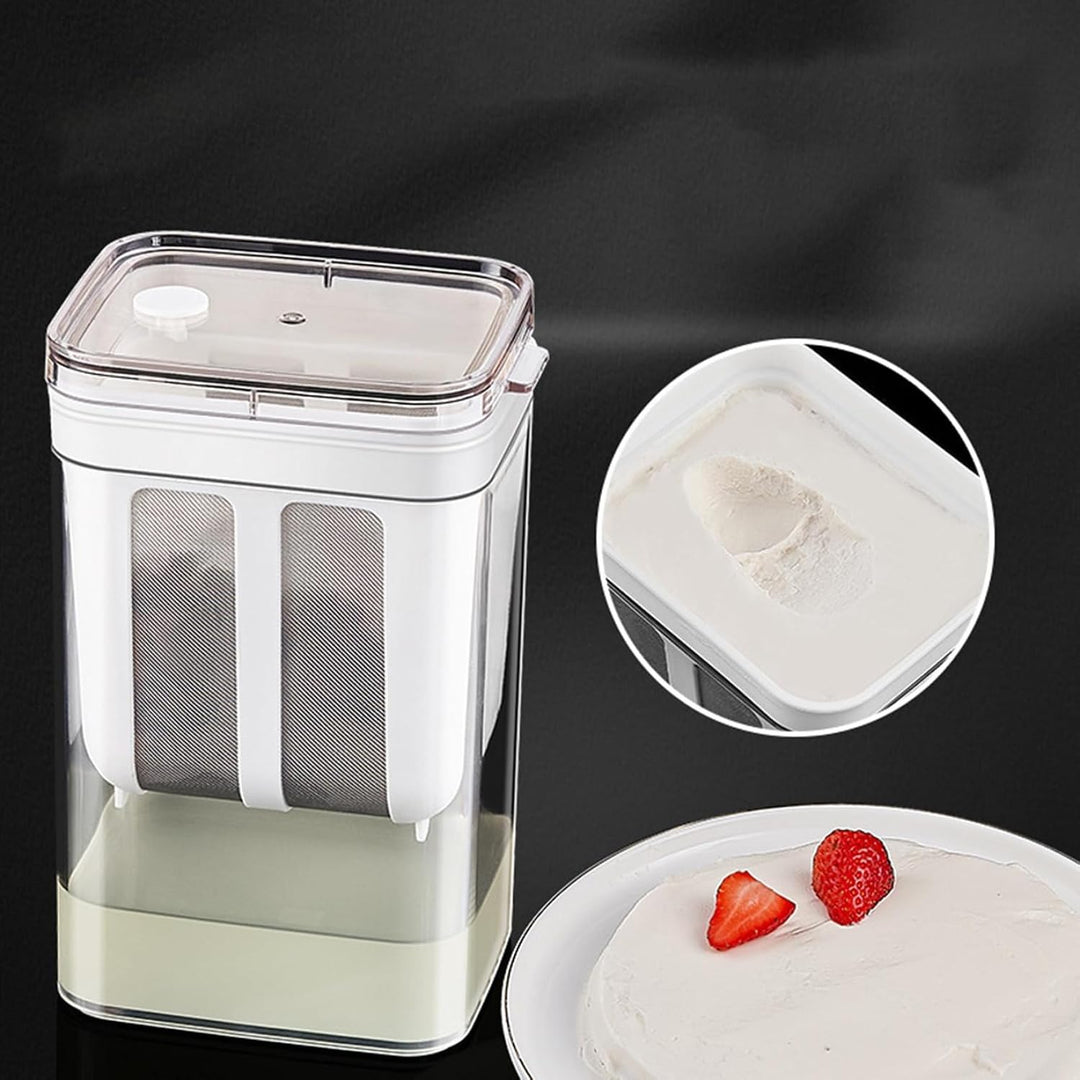 Joghurtsieb 1100 ml BPA freies Käsesieb mit feinem Netz und Deckel auslaufsicherer Saftfilter Nussmi