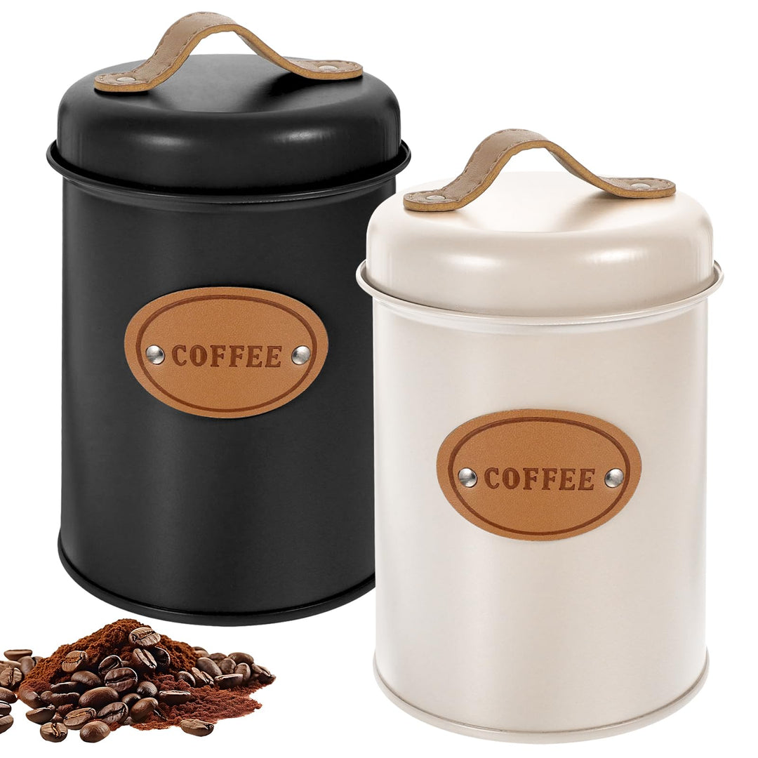 Kaffeedose 2er Set, 1200ml Luftdichte Kaffeebehälter, Kaffeebohnen Aufbewahrung und Kaffeepads Aufbe